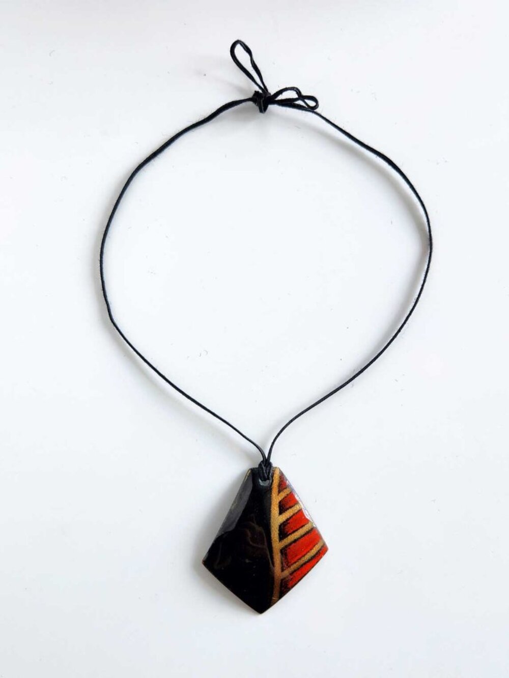Vintage Murano glass oversized statement necklace on a cord - Picture 6 of 10